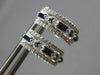 .62CT DIAMOND & AAA SAPPHIRE 14KT WHITE GOLD 3D FILIGREE HUGGIE HANGING EARRINGS