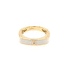 .03CT DIAMOND & WHITE ENAMEL 18KT YELLOW GOLD 3D CLASSIC SQUARE ETOILE FUN RING