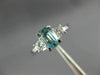 1.72CT DIAMOND & AAA AQUAMARINE 14K WHITE GOLD 3D 3 STONE ENGAGEMENT RING #26564