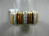 ESTATE LARGE .46CT DIAMOND 18KT WHITE & ROSE GOLD MULTI ROW PAVE FLEXIBLE RING