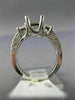 0.76CT ROUND & PRINCESS DIAMOND 14K WHITE GOLD SEMI MOUNT ENGAGEMENT RING #1609