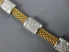 ESTATE .75CT DIAMOND 14K 2 TONE GOLD 3D SQUARE BY THE YARD MESH ITALIAN BRACELET