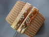 ESTATE EXTRA LARGE 1.50CT DIAMOND 14K ROSE GOLD MULTI ROW ETOILE BANGLE BRACELET