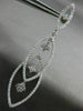 ESTATE LARGE 3.89CT DIAMOND 18KT WHITE GOLD 3D FLOWER TEAR DROP HANGING EARRINGS