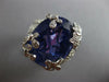 EXTRA LARGE 22.9CT DIAMOND & AAA TANZANITE 18K WHITE GOLD OVAL MULTI FLOWER RING
