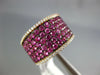 LARGE DIAMOND & AAA PINK SAPPHIRE 18KT ROSE GOLD 3D MULTI ROW SEMI ETERNITY RING