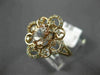 ESTATE WIDE .89CT DIAMOND & AAA MORGANITE 14KT ROSE GOLD 3D FLOWER LOVE RING
