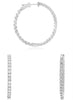 LARGE 2.91CT DIAMOND 14K WHITE GOLD 3DCLASSIC ROUND INSIDE OUT HANGING EARRINGS