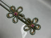 .54CT DIAMOND & AAA PINK SAPPHIRE 14KT BLACK & ROSE GOLD 3D FLOWER STUD EARRINGS