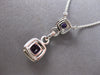 1.26CT DIAMOND & AAA AMETHYST 14K WHITE GOLD CUSHION & ROUND FUN LARIAT NECKLACE
