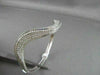 ANTIQUE 5.25CTW WIDE 14KT WHITE GOLD WAVY DIAMOND BANGLE BRACELET AMAZING!!!!!!