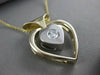 ESTATE .30CT DIAMOND 14K WHITE YELLOW GOLD OPEN 3D HEART SOLITAIRE PENDANT 17532