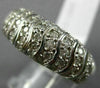 ESTATE WIDE 1.08CT DIAMOND 14KT WHITE GOLD WAVE SEMI ETERNITY ANNIVERSARY RING
