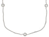 ESTATE .30CT DIAMOND 14KT WHITE GOLD 3D ROUND BEZEL BY THE YARD LOVE NECKLACE