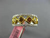 ESTATE WIDE 1.89CT WHITE & FANCY YELLOW DIAMOND 18K 2 TONE GOLD ANNIVERSARY RING