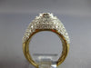 LARGE 2.57CT DIAMOND 14KT 2 TONE GOLD CLUSTER DOME SHAPE MULTI ROW UNISEX RING