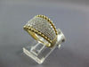 WIDE 1.0CT DIAMOND 14KT YELLOW GOLD MULTI ROW BEADED GRADUATING ANNIVERSARY RING