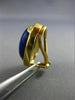 ESTATE LARGE AAA LAPIS 14KT YELLOW GOLD 3D CLASSIC OVAL CLIP ON EARRINGS #25816