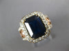 LARGE 5.16CT DIAMOND & AAA SAPPHIRE 18K WHITE & ROSE GOLD ENGAGEMENT RING #27150
