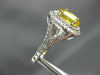 ESTATE 2.37CT DIAMOND & AAA YELLOW SAPPHIRE 14KT WHITE GOLD HALO ENGAGEMENT RING