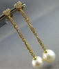 ESTATE LARGE .47CT DIAMOND & AAA SOUTH SEA PEARL 18KT YELLOW GOLD HEART SHAPE EARRINGS