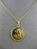 ESTATE 14KT YELLOW GOLD 3D CIRCULAR MOTHER MARY FLOATING PENDANT & CHAIN #25005