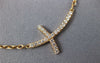 ESTATE .23CT DIAMOND 18KT ROSE GOLD 3D SIDEWAYS CLASSIC CROSS NECKLACE