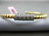 ESTATE 1.20CT DIAMOND 14KT WHITE & YELLOW GOLD 3D SWIRL FLEXIBLE BANGLE BRACELET