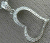 ESTATE .24CT DIAMOND 18KT WHITE GOLD 3D CLASSIC OPEN HEART LOVE FLOATING PENDANT