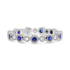 .55CT DIAMOND & AAA SAPPHIRE 14KT WHITE GOLD FILIGREE ETERNITY ANNIVERSARY RING