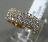 ESTATE 1.41CT DIAMOND 18K ROSE GOLD 3D 4 ROW PAVE SEMI ETERNITY ANNIVERSARY RING
