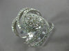 ESTATE EXTRA LARGE 1.90CT DIAMOND 14KT WHITE GOLD 3D OVAL FLOWER LOVE KNOT RING
