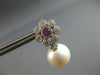 1.1CT DIAMOND & AAA PINK SAPPPHIRE & SOUTH SEA PEARL 14KT WHITE GOLD 3D EARRINGS