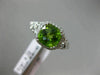 WIDE 1.70CT DIAMOND & AAA PERIDOT 14KT WHITE GOLD OPEN FILIGREE ENGAGEMENT RING