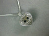 ANTIQUE .26CT DIAMOND 18K WHITE GOLD CLASSIC DOUBLE HEART FILIGREE PENDANT #9386
