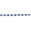 LARGE 27.2CT DIAMOND & AAA SAPPHIRE 18KT WHITE GOLD OVAL & ROUND FLORAL BRACELET