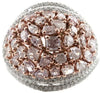 LARGE 3.71CT WHITE & PINK DIAMOND 18K WHITE & ROSE GOLD MULTI SHAPE CLUSTER RING