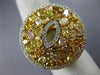ESTATE LARGE GIA 4.22CT MULTI COLOR FANCY DIAMOND 18K 2 TONE GOLD CLUSTER RING