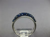 ESTATE 1.09CT AAA SAPPHIRE 18KT WHITE GOLD 3D THREE ROW CLASSIC PAVE FUN RING