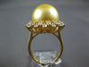 EXTRA LARGE .98CT DIAMOND & AAA GOLDEN SOUTH SEA PEARL 18KT YELLOW GOLD 3D RING