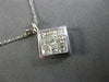ESTATE WIDE 1.0CT PRINCESS DIAMOND 14KT WHITE GOLD INVISIBLE SQUARE PENDANT 5306