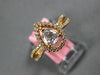 .67CT DIAMOND 18K YELLOW GOLD 3D CLASSIC ROUND & PEAR SHAPE HALO ENGAGEMENT RING