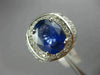 ESTATE EXTRA LARGE 7.74CT DIAMOND & AAA SAPPHIRE 14KT WHITE GOLD OVAL MENS RING