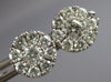 ESTATE LARGE 1.36CT DIAMOND 14KT WHITE GOLD 3D CLUSTER FLOWER STUD EARRINGS