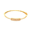 1.07CT DIAMOND 18KT YELLOW GOLD ROUND & BAGUETTE RECTANGULAR BAR BANGLE BRACELET