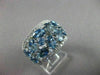 ANTIQUE WIDE 4.87CT DIAMOND & AAA LIGHT BLUE SAPPHIRE 18KT WHITE GOLD RING