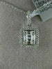 .49CT DIAMOND 18KT WHITE GOLD 3D ROUND & BAGUETTE SQUARE OCTAGON CLUSTER PENDANT