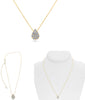 ESTATE .14CT DIAMOND 14KT YELLOW GOLD 3D ROUND CLASSIC PEAR SHAPE FUN NECKLACE