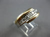 WIDE .45CT DIAMOND 14KT 2 TONE GOLD CHANNEL 7 STONE CRISS CROSS MENS RING #28027