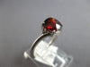 1.17CT DIAMOND & AAA GARNET 14KT WHITE GOLD 3D CUSHION & ROUND 3 STONE LOVE RING